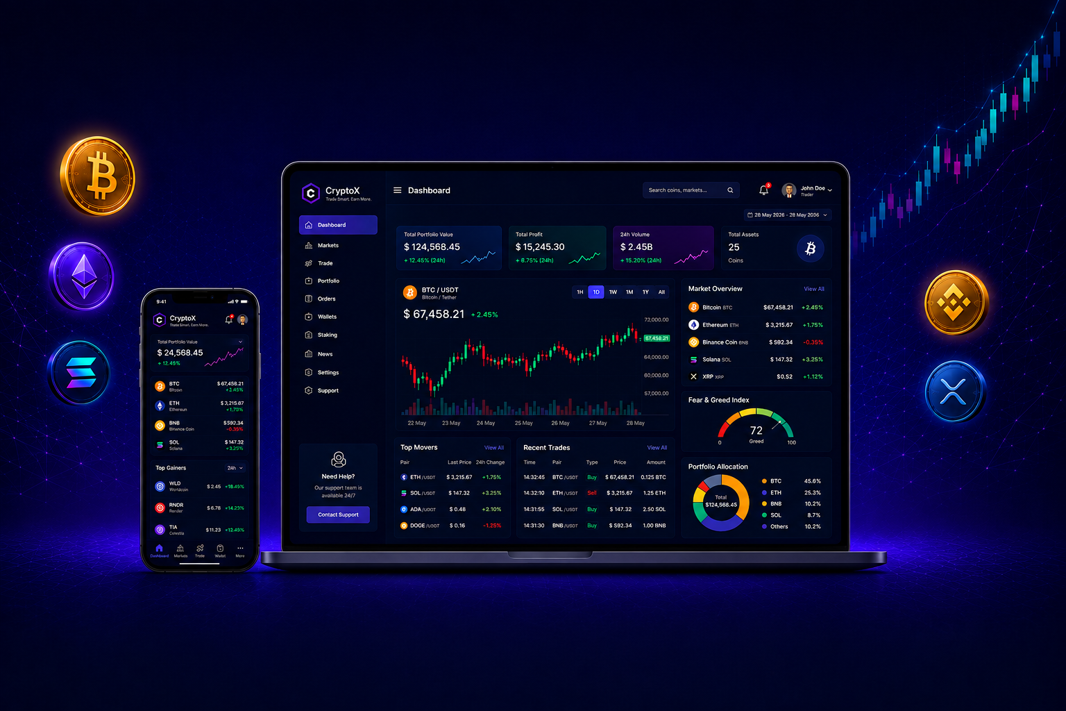 Galaxy Technologies Solutions Crypto Trading Application